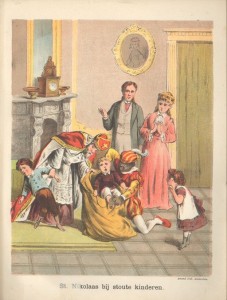 From the school teacher's book: Saint Nicholas and his servant putting naughty children in a sack &Acirc;&copy; Schenkman | [Public Domain]