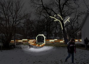 Wiley McDowell and Design 99, Talking Fence, 2009. &Acirc;&copy; Gina Reichert and Mitch Cope