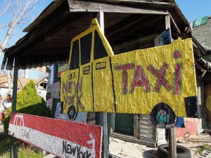 New York Taxis cruising the Heidelberg Project. &Acirc;&copy; Ted Drake | Creative Commons CC-BY-ND 2.0 License