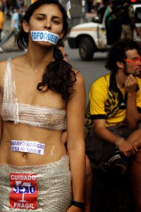 A woman protests at March das vadias (Slutwalk) in Brazil, 2012 &Acirc;&copy; Maria Objetiva | Flickr