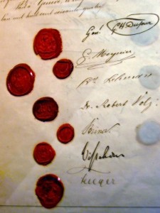The signature page of the original Geneva Convention of 1864, bearing the signature of several delegates © soham_pablo | Flickr