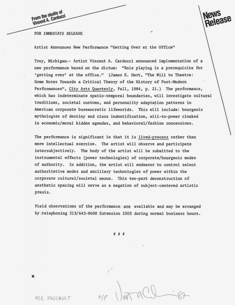 "Per Foucault" (1987) © Vince Carducci