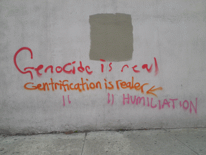 One of many examples of anti-gentrification graffiti found in New York &Acirc;&copy; Gerard Flynn | Flickr
