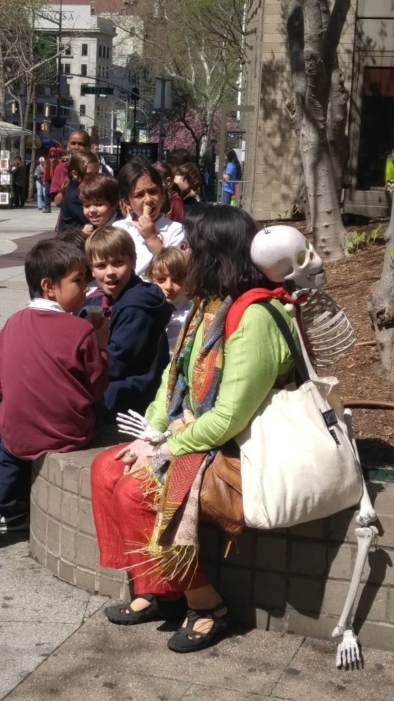 Artivism and the space(s) of democracy: Ashmina with Bipad walking along Swayambhu (Kathmandu) © Marina Kaneti