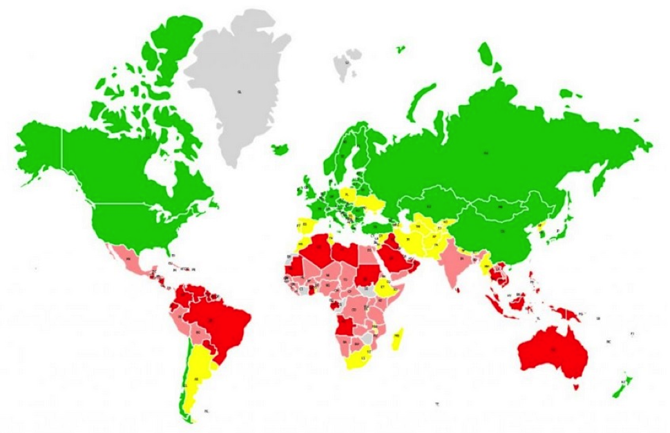 Map 2: Climate Stabilization Transfers Grantors (Green & Yellow) & Beneficiaries (Orange & Red) until 2100